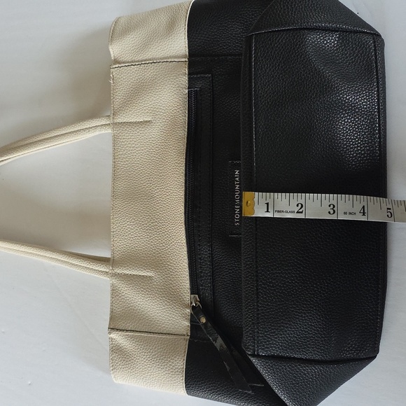 Stone Mountain USA Two-Tone Italian Leather Shoulder Bag/Purse/Hand Bag - Picture 9 of 15